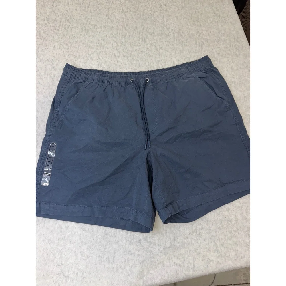 VRST Mens Relaxed Fit Elastic Waist Drawstring Shorts Navy Blue XXL